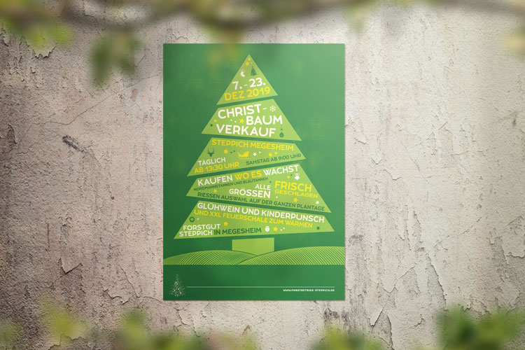 Plakat Christbaumverkauf Forstbetrieb Steppich