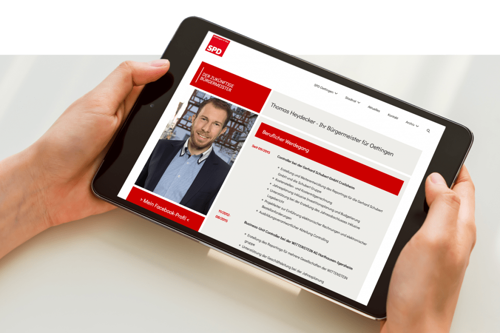 Mockup SPD-Oettingen Tablet Webseite